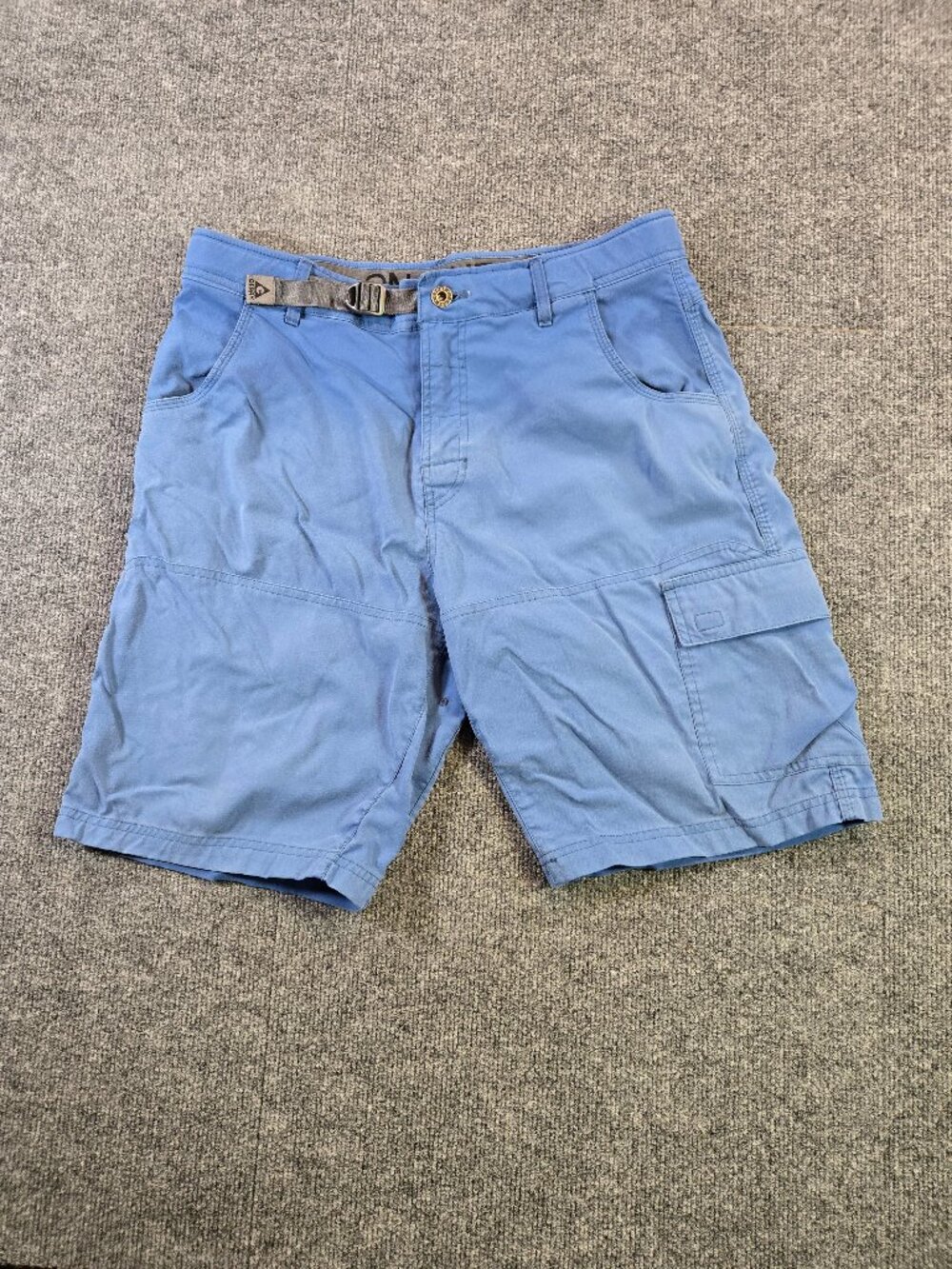 Gerry Mens 32 Blue Hiking Shorts Nylon Stretch Cargo Outdoor Casual Belted